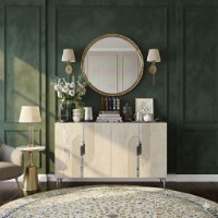 Dulăpior Hanah Home Meyra 120 White Travertine Silver