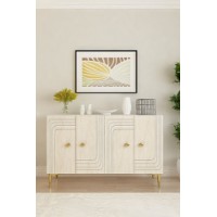 Dulăpior Hanah Home Lessi 120 White Travertine Gold imaginea #2 — magazin online Desire.md