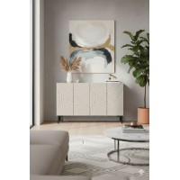 Dulăpior Hanah Home Ferro 120 White Travertine