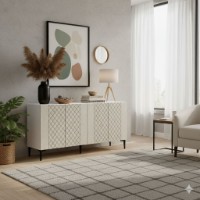 Dulăpior Hanah Home Resso 150 White Travertine imaginea #2 — magazin online Desire.md