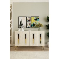 Dulăpior Hanah Home Rany 120 White Travertine Gold