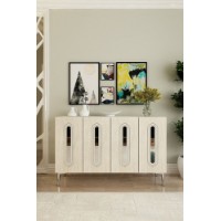 Dulăpior Hanah Home Rany 120 White Travertine Silver