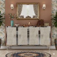 Dulăpior Hanah Home Tuna 120 White Travertine Silver
