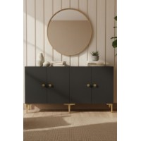 Dulăpior Hanah Home Simple 150 Anthracite Gold