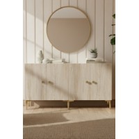 Dulăpior Hanah Home Simple 150 White Travertine Gold