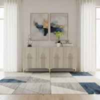 Dulăpior Hanah Home Ida 150 White Travertine Gold