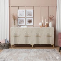 Dulăpior Hanah Home Ida 150 White Travertine Gold imaginea #3 — magazin online Desire.md