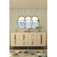 Dulăpior Hanah Home Rany 150 White Travertine Silver