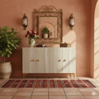 Dulăpior Hanah Home Simple 120 White Travertine