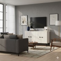 Dulăpior Hanah Home Pella 120 White Travertine imaginea #4 — magazin online Desire.md