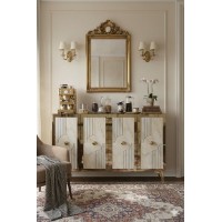 Dulăpior Hanah Home Pega 120 White Travertine Gold imaginea #3 — magazin online Desire.md