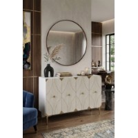 Dulăpior Hanah Home Alfa 120 White Travertine Gold