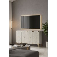 Dulăpior Hanah Home Alfa 120 White Travertine Gold imaginea #2 — magazin online Desire.md