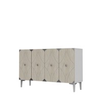 Тумба Hanah Home Alfa 120 White Travertine Silver фото №4 — интернет-магазин Desire.md