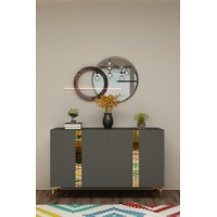 Dulăpior Hanah Home Anka 120 Anthracite Gold