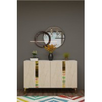 Dulăpior Hanah Home Anka 120 White Travertine Gold