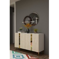 Dulăpior Hanah Home Anka 120 White Travertine Gold imaginea #2 — magazin online Desire.md