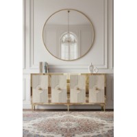 Dulăpior Hanah Home Pega 150 White Travertine Gold