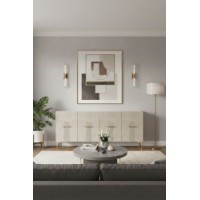 Dulăpior Hanah Home Ida 180 White Travertine Gold