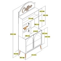 Bufet bucatarie Hanah Home Lyon 80 Cream Gold imaginea #7 — magazin online Desire.md