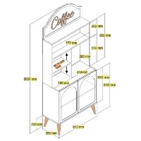 Буфет для кухни Hanah Home Lyon 80 Cream Walnut фото №7 — интернет-магазин Desire.md