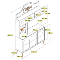 Буфет для кухни Hanah Home Lyon 120 Cream Gold фото №7 — интернет-магазин Desire.md