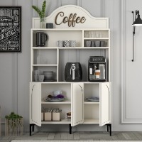 Bufet bucatarie Hanah Home Lyon 120 Cream Black imaginea #2 — magazin online Desire.md