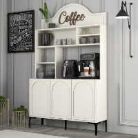 Bufet bucatarie Hanah Home Lyon 120 Cream Black imaginea #3 — magazin online Desire.md