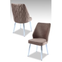 Set mobilă pentru bucătărie Hanah Home Pufi Cappuccino Chrome
