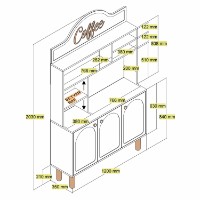 Буфет для кухни Hanah Home Bohem 860 White фото №6 — интернет-магазин Desire.md