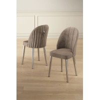 Set mobilă pentru bucătărie Hanah Home Mara Cappuccino Chrome
