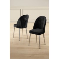 Set mobilă pentru bucătărie Hanah Home Mara Black Chrome