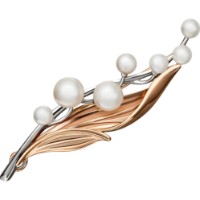 Брошь из красного золота с жемчугом Platina 04-0218-00-301-1111-31 3,32g