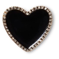 Dibbits pentru Crocs Black Heart With Gold Outline