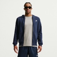 Hanorac pentru bărbați Nike Club Full-Zip Fleece Obsidian/White, s.M