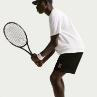 Pantaloni scurți pentru bărbați Nike Court Heritage Dri-Fit Fleece Black, s.L imaginea #6 — magazin online Desire.md