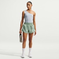 Pantaloni scurți dame Nike One Dri-Fit Brief-Lined High-Waisted Stean/White, s.L imaginea #2 — magazin online Desire.md