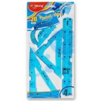 Set de rigle Yalong 30cm Blue 4pcs (YL243601-30-1)
