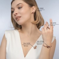 Brosa din aur rosu cu granat Platina 04-0291-00-204-1111 3,93g imaginea #3 — magazin online Desire.md