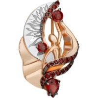 Brosa din aur rosu cu granat Platina 04-0291-00-204-1111 3,93g