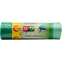 Saci pentru gunoi Clean Time 35L 15pcs Green