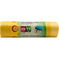 Saci pentru gunoi Clean Time 35L 15pcs Yellow