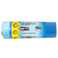 Saci pentru gunoi Clean Time 60L 15pcs Light Blue