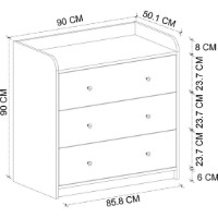 Комод Bofigo 12-50-41 Sapphire Oak/White фото №3 — интернет-магазин Desire.md