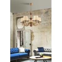 Lustră Opviq Fiona Coral Wood Gold White Cream