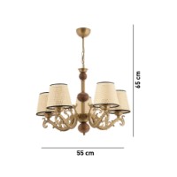 Lustră Opviq Fiona Coral Wood Gold White Cream imaginea #4 — magazin online Desire.md