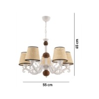 Lustră Opviq Fiona Coral Wood White Cream imaginea #4 — magazin online Desire.md