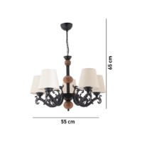 Люстра Opviq Fiona Wood White Black Brown фото №4 — интернет-магазин Desire.md