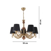 Lustră Opviq Fiona Wood Black Gold Brown imaginea #4 — magazin online Desire.md