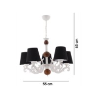 Люстра Opviq Fiona Wood Black White Brown фото №4 — интернет-магазин Desire.md